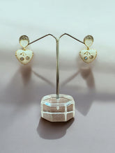 Charming White Enamel Heart Earrings – Trendy & Elegant